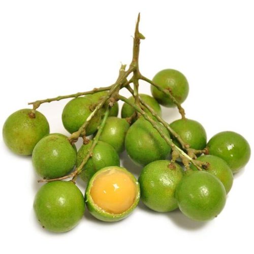 Fresh quenepas at a white background